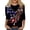 Black #210, variant on 4th of July Shirts Women 3/4 Sleeve T Shirts Casual Red White and Blue Print Pullover USA 250th Anniversary Celebration Party Tops Independence Day Patriotic Round Neck Blouses White XL