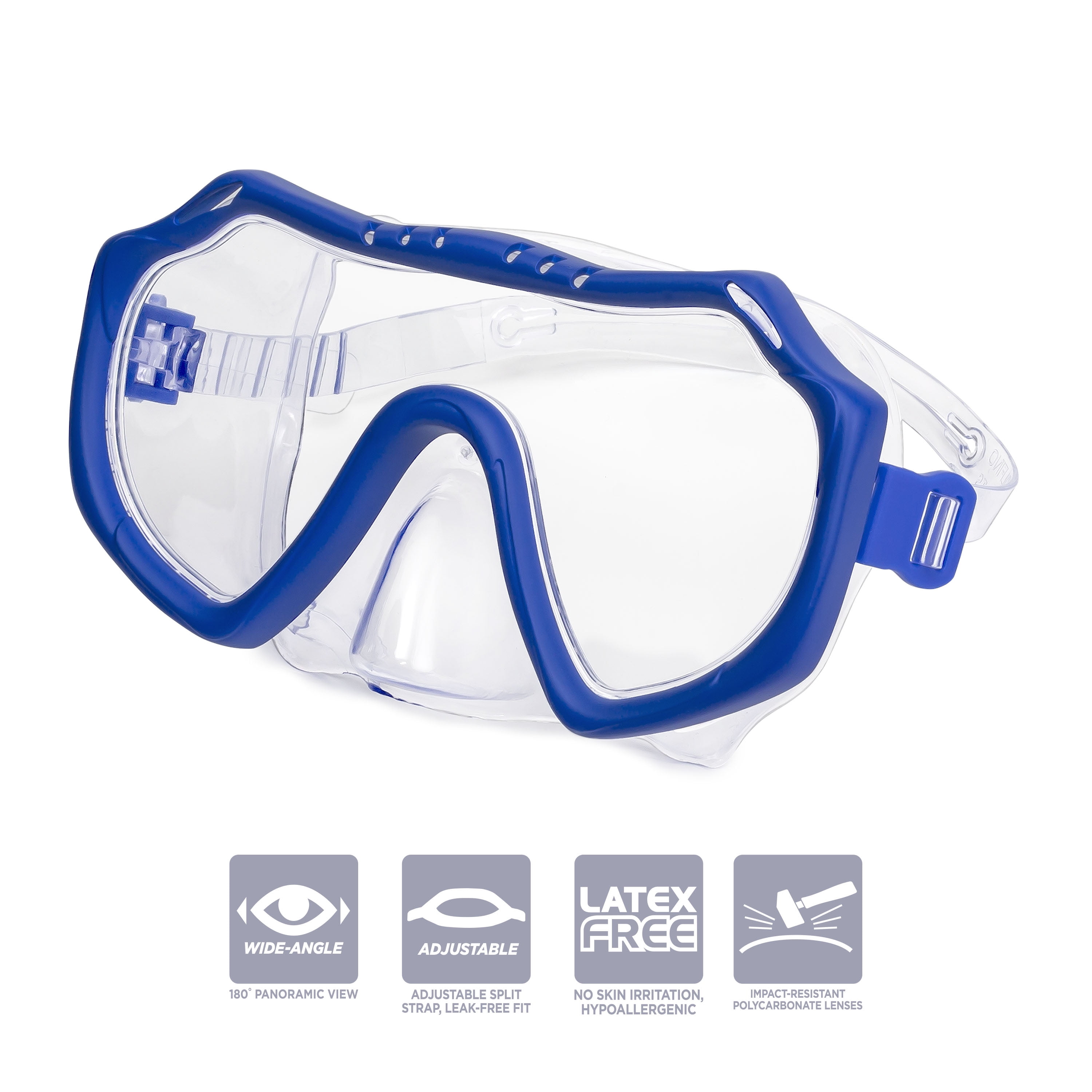 Blue Goggles Tempered Standered #60504 US Divers Youth Kids Masks 4 