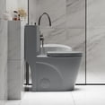 thumbnail image 5 of 1.1/1.6 GPF Tornado Flush One-Piece Toilet for bathrooms,Siphonic S-trap 12",Elongated Bowl with Soft Close Seat,Powerful Dual Flush MAP 1000g,Comfort Chair Seat ADA Height 17", Light gray LG-001, 5 of 19