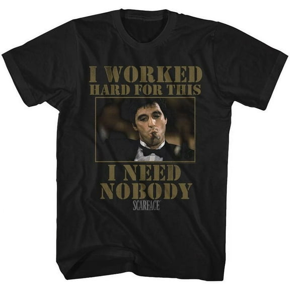 Scarface Nobody Black Adult T-Shirt 4Xl