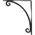 thumbnail image 4 of Ekena Millwork 2"W x 12"D x 15"H Legacy Wrought Iron Bracket, (Triple center brace), Antiqued Silver, 4 of 8