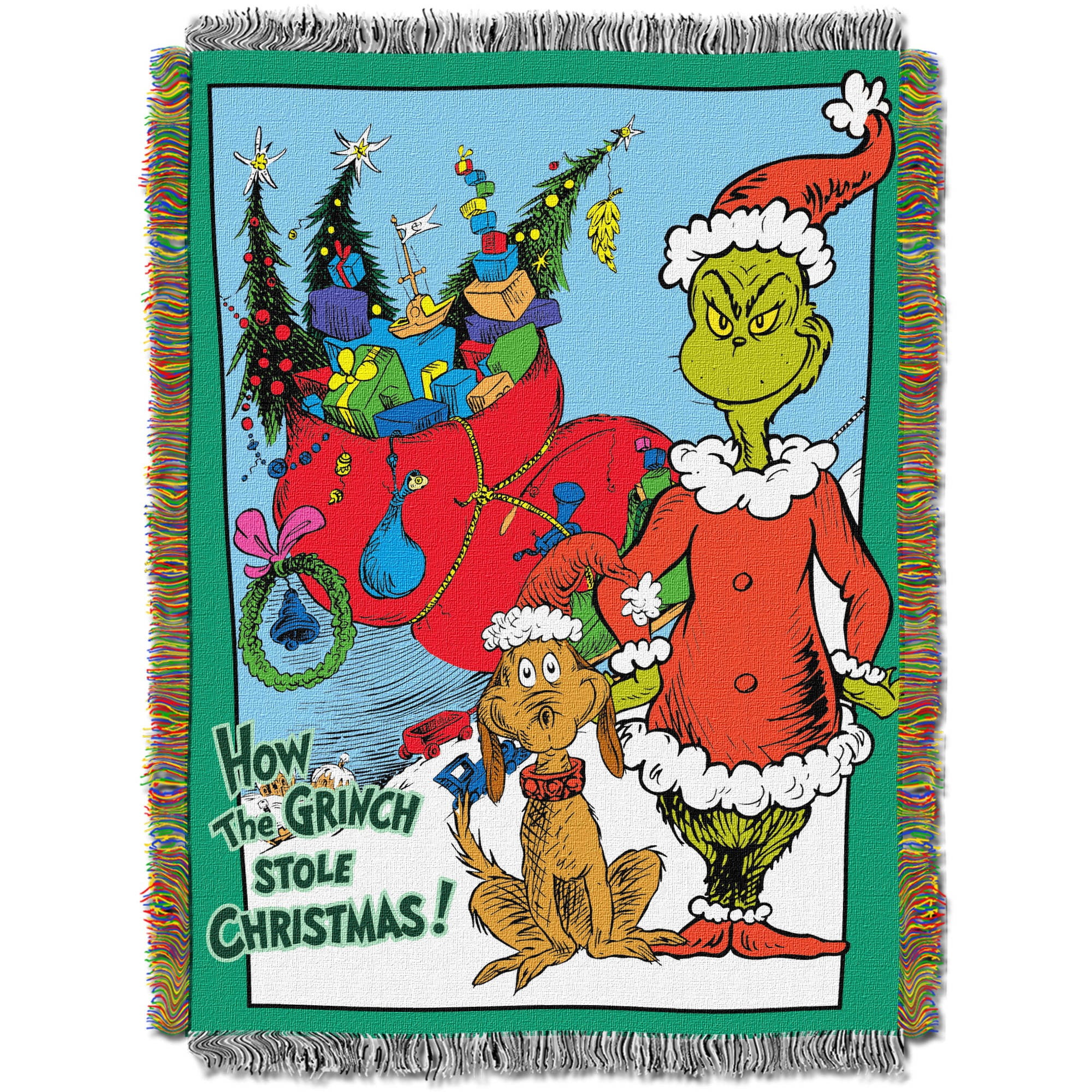 Dr. Seuss' How The Grinch Stole Christmas Woven Tapestry Throw