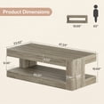 thumbnail image 2 of Tribesigns Coffee Table for Living Room, 47.24-Inch Farmhouse 2-Tier Accent Center Tea Cocktail Table with Storage, Elegant Grey, Rectangular, 2 of 9