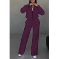 thumbnail image 2 of Dropshipping Autumn Winter Female Loose Tracksuit Sweatshirt Women's Sports Suits Zipper Jacket and Wide Leg Pants Two-piece Set, 2 of 5