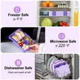 thumbnail image 3 of Bento Kids Lunch Box, 6 Compartments BPA Free Bento Box for Kids, Lunch Containers, Dishwasher Safe Back to School Snack Lunch Box, Ideal Portion Sizes On-the-Go Meal, Ages 3+,School(Light Purple), 3 of 5