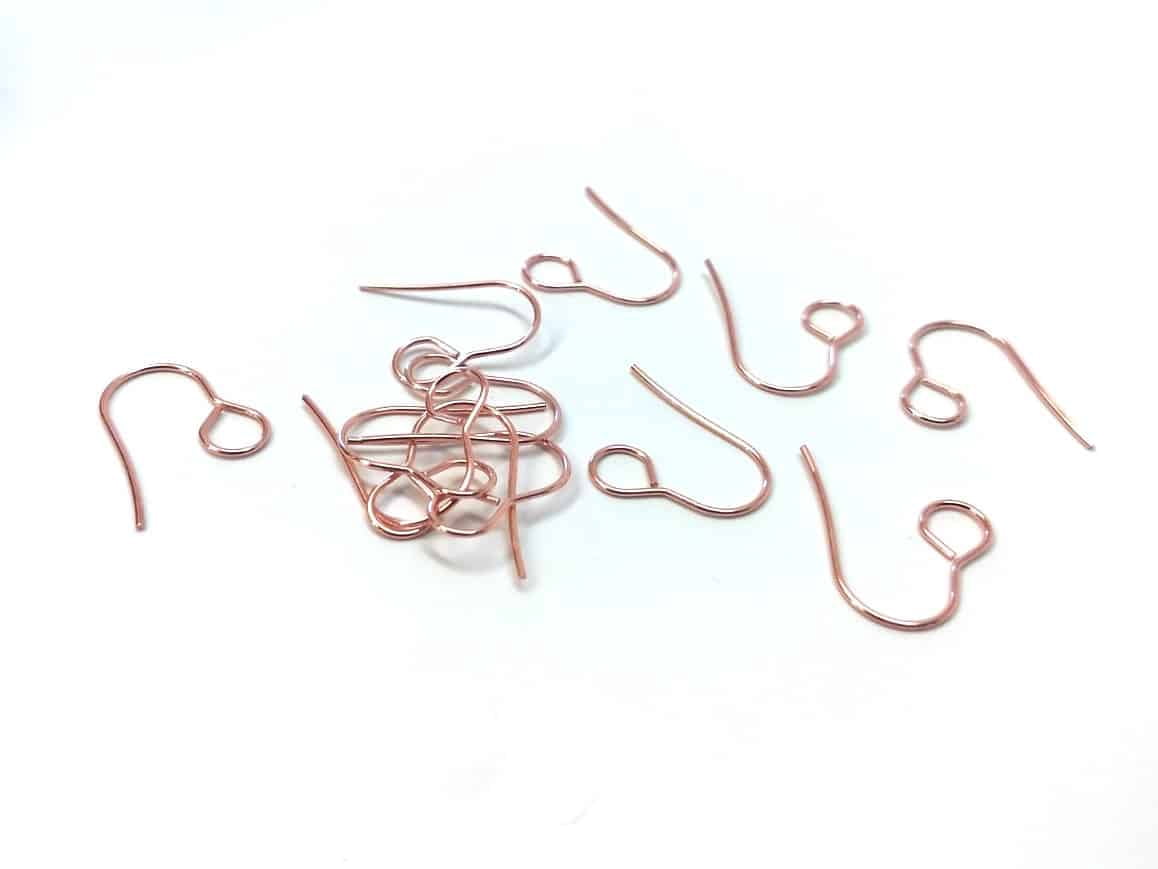 E819B - 500 pcs 304 Stainless Steel Earring Hooks with Loop Hole - 19mm x 14mm - Large Loop: 6mm - Rose Gold