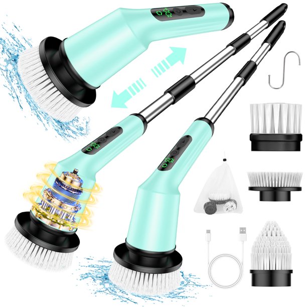 Depurador giratorio eléctrico CTMAST para limpieza de baños, color verde menta