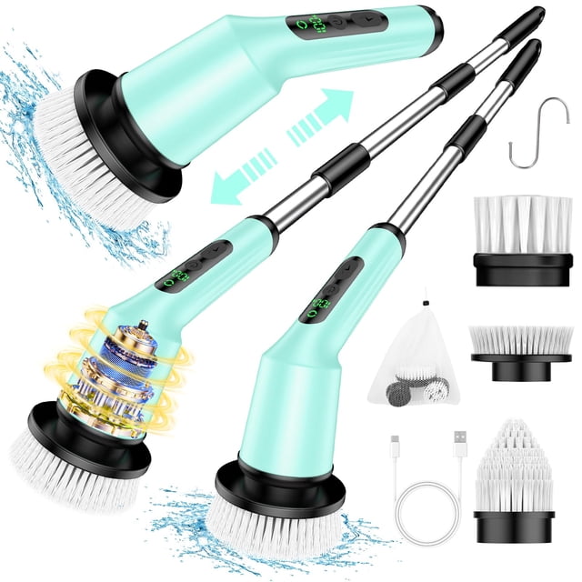 Depurador giratorio eléctrico CTMAST para limpieza de baños, color verde menta