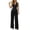 Black, variant on Women's Business Casual 2 Piece Outfits Sleeveless Button Down V-Neck Peplum Suit Vest & Wide Leg Pants Work Office Formal Blazer Sets, S-XXXL