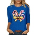 thumbnail image 1 of Camisetas Casuales de las Mujeres Impresas 3/4 Manga Cuello Redondo Blusa, Moda Ligera Superior para el Hogar Y el Uso Diario, Cómoda Imitación de la Tela Del Estante, 1 of 5