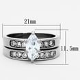 thumbnail image 2 of High polished (no plating) Stainless Steel Ring with AAA Grade CZ in Clear for Women Clear Stone Color Style TK1319 Size 9, 2 of 4