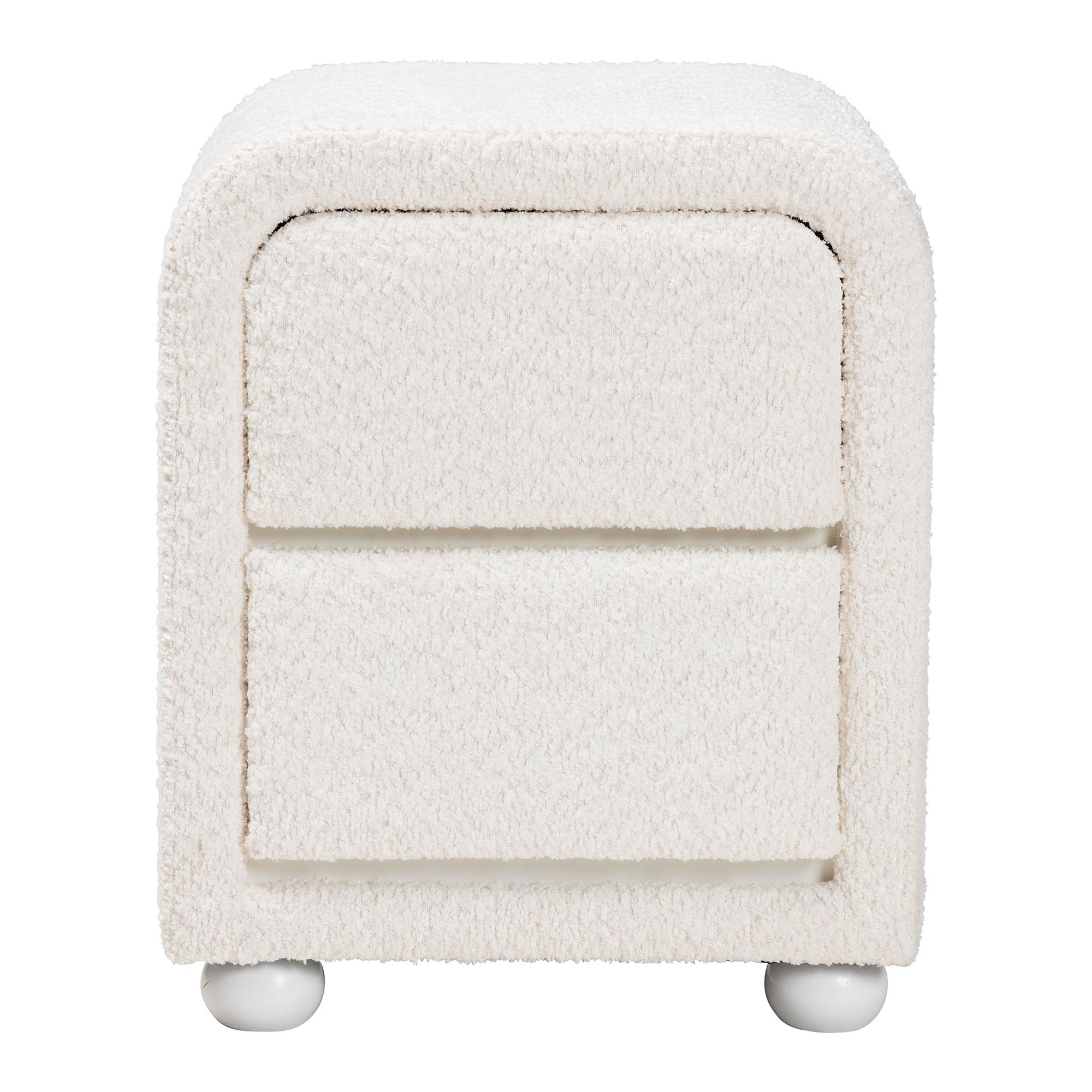 Baxton Studio Bonilla Modern Nightstand, 2-Drawer, White