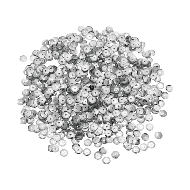 Loose Sequins 2000Pcs 5MM Silver Backed Cup Embroidery Sequins Spangles for Jewelry Making Crafts Sewing, Gray