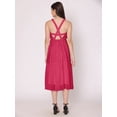 thumbnail image 3 of HERE&NOW Women's Solid Halter Neck Dress Sleeveless Calf Length Deep Neck Flared Solid Casual Georgette Dress, 3 of 7