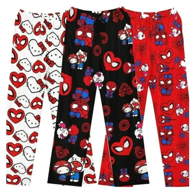 Calisansan Hello Kitty Spider Man Cotton Loose Ladies Pajama Pants Pyjama Trousers Women Men Cartoon Sleep Bottoms Lounge Wear Girl Sleep Other M 37 4