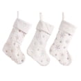 thumbnail image 6 of White Snowflake Embroidered Plush Velvet Candy Socks Christmas Stocking, 6 of 8