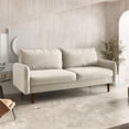 thumbnail image 5 of Enor Furniture Anacapa 70" Round Arm Upholstered Modern Velvet Sofa in Beige, 5 of 15