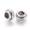 thumbnail image 2 of 10 pc Tibetan Style Alloy Spacer Beads Lead Free & Nickel Free & Cadmium Free Rondelle Silver about 12mm in diameter 7mm thick hole: 6.5mm, 2 of 2