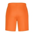 thumbnail image 5 of ZQUUVOU Men's Athletic Short Solid Color Sports Fitness Lightweight Breathable Holiday Mesh Beach Shorts Pockets Cropped Shorts Orange, 5 of 5