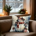 thumbnail image 7 of Christmas Decorative Pillow Covers 18x18" Christmas Snowman Pillowcase Christmas Print Pillowcase Soft Decorative Cushion Cover Comfortable & Breathable Pillow Covers, 7 of 7