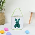 thumbnail image 2 of Toystoory Bolsa de conejito Cesta de Pascua resistente al desgaste Cubos de vacaciones Suministros para niños Patrones surtidos Bolsas con asa Almacenamiento y organización del hogar Verde brillo, 2 of 6