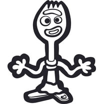 Forky Toys Story 4 Cartoon Character Wall Art Vinyl Decors Sticker Design Decal Girl Boy Kids Room Bedroom Nursery Kindergarten Home Decor Sticker Wall Vinyl Design Decoration Size (20x18 inch)