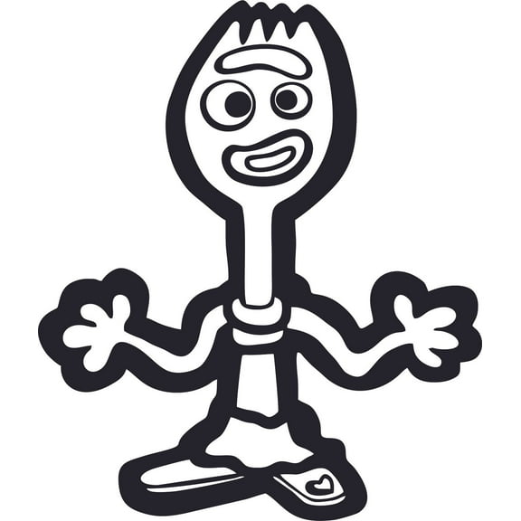 Forky Toys Story 4 Cartoon Character Wall Art Vinyl Decors Sticker Design Decal Girl Boy Kids Room Bedroom Nursery Kindergarten Home Decor Sticker Wall Vinyl Design Decoration Size (20x18 inch)