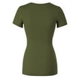 thumbnail image 4 of Made by Olivia Women's Basic Solid Multi Colors Fitted Short Sleeve T-Shirt [S-3XL], 4 of 6