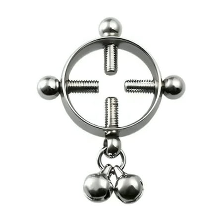 DESIGNICE Bell Nipple Ring Nipple Hoops Body Clip Body Jewelry Adjustable Stainless Steel-Silver