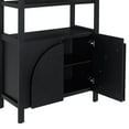 thumbnail image 5 of Nathan James Iris 3 Tier Bookshelf, Arched Bookcase Cabinet, Solid Wood Bookcase with Cabinet Base, Boho Bookshelf in Midnight Charcoal Finish, 5 of 6