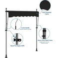 thumbnail image 3 of Manual Retractable Patio Awning 118" x 118" with Adjustable Height, UV Protection & Crank Handle – Ideal for Backyard, Garden, Outdoor Shade Black, 3 of 7