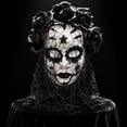thumbnail image 4 of Halloween Ghost Mask, Scary Horror Plastic Face Mask with Eerie Design for Costume Party Cosplay Props House Decor, 12x9.4 Inch, 4 of 6