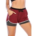 thumbnail image 3 of Women's 2 in 1 Running Shorts Workout Athletic Gym Yoga Shorts with Pockets, 3 of 8