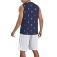 thumbnail image 2 of Sikiie Anchor Heart Blue Basketball Jersey Reversible Men's Mesh Athletic Sports Shirts Training Practice S-4XL, 2 of 6