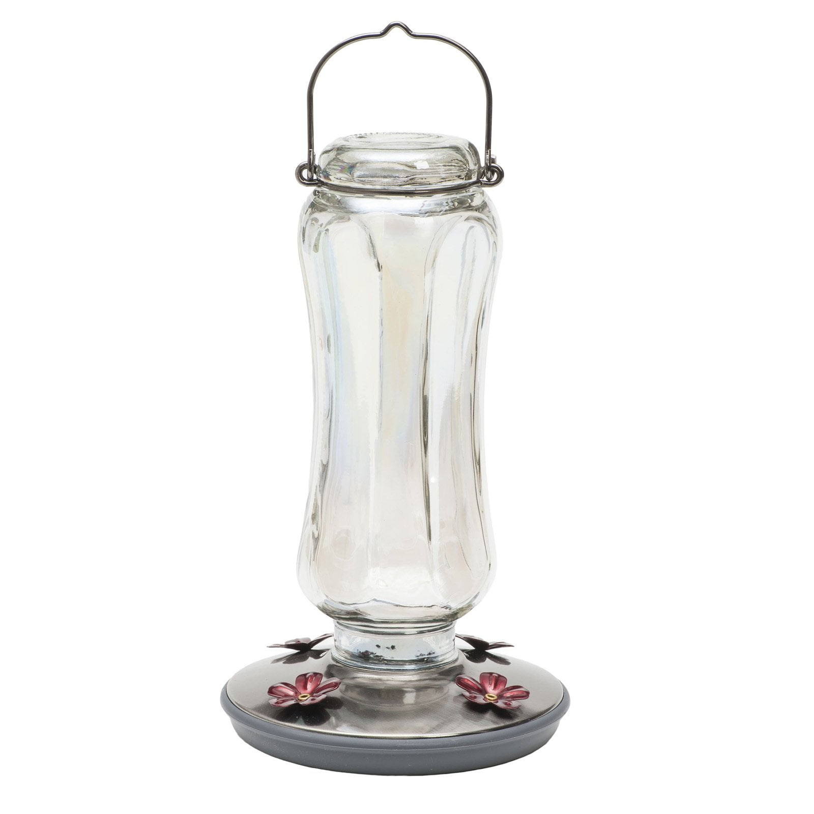 16oz Vintage Clear Glass Hummingbird Feeder 