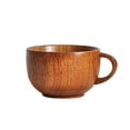 thumbnail image 2 of Aquvino Clearance Wooden Tea Cups with Handle, Wood Coffee Mug Water Japanese Solid Drinking Teacup Glass for Wine, Beer, Milk, Hot Drinks 5-7OZ, 2 of 9
