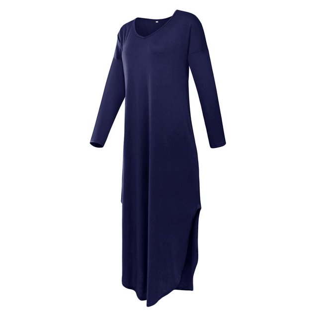 Vestido largo maxi Baoblaze Azul m con bolsillo lateral