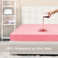 thumbnail image 5 of PiccoCasa Waterproof Mattress Protector with Five-sides TPU Membrane Layer Crystal Velvet Pink Queen, 5 of 6
