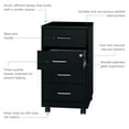 Space Solutions 18" Deep 4 Drawer Metal Mobile Organizer, 4 Box Drawers
