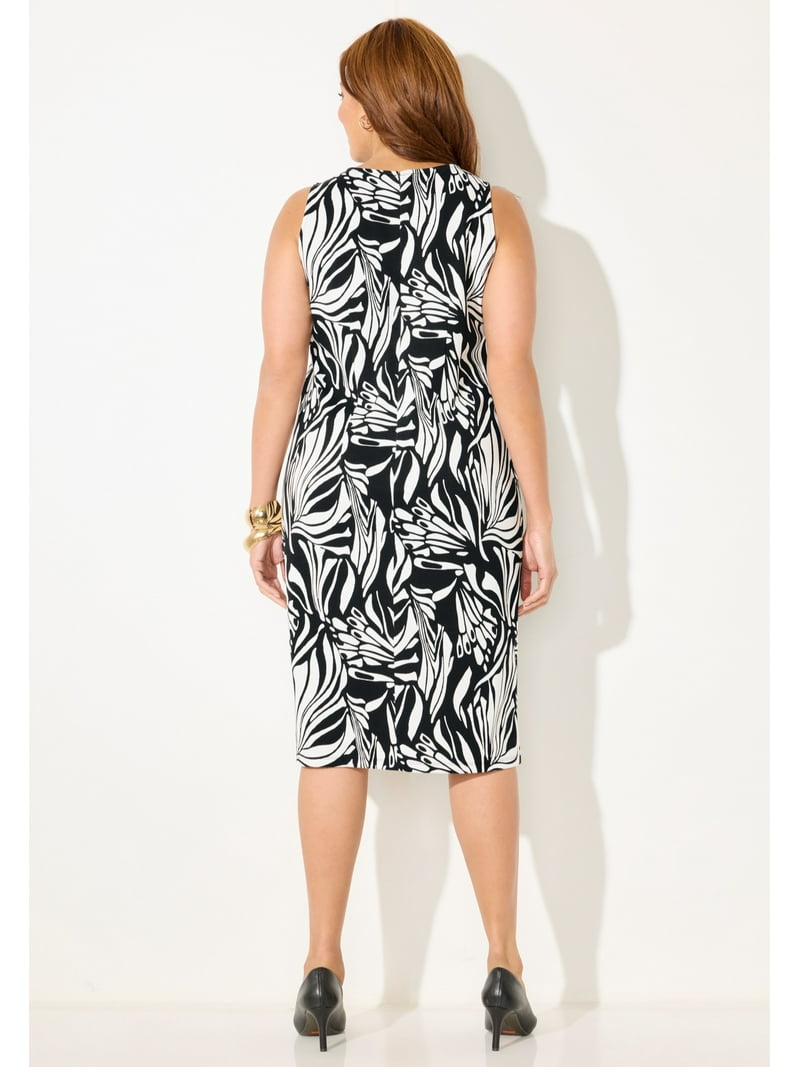Catherines Women's Plus Size Ponte Sleeveless Shift Dress - Walmart.com