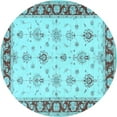 thumbnail image 1 of Ahgly Company Indoor Round Persian Light Blue Traditional Area Rugs, 6' Round, 1 of 4