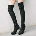 thumbnail image 2 of Fesfesfes Fuzzy Boots for Women Comfortable Suede Warm Side Zipper Over The Knee High Heel High US:6.5(38), 2 of 9