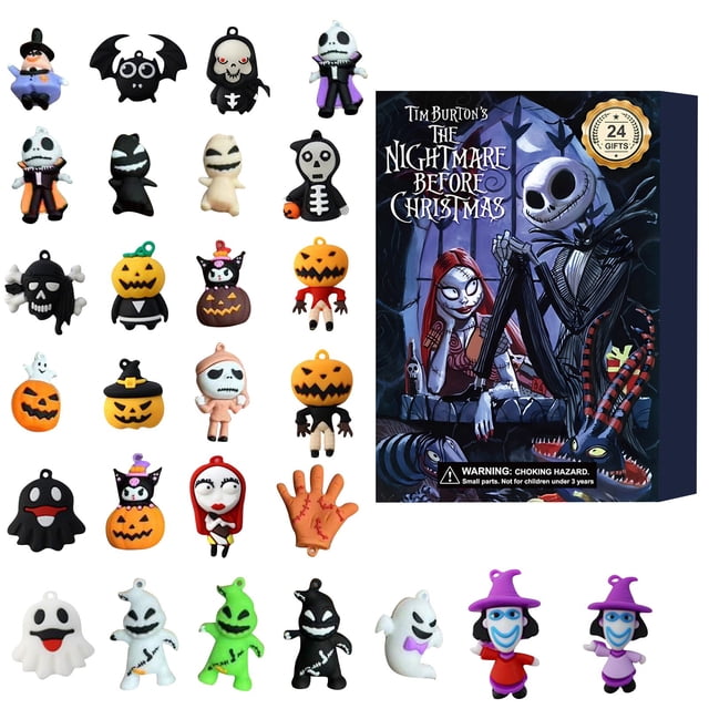 Calendario de Adviento de Navidad KEVCHE 26cm Jack Skellington juguete cuenta Atrás 24 días