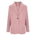 thumbnail image 4 of felwors Womens Blazers for Work Casual Business Open Front Solid Blazers Summer Lightweight Lapel Draped Office Suit Jackets Pink, M, 4 of 6