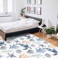 thumbnail image 6 of Area Rugs Indoor Non-Slip Rectangle Rug 4x6 Ft Summer Ocean Turtle Seashell Starfish Coral Rug Rubber Backing Floor Mats Non Shedding Home Decor Carpet for Entryway Living Room, 6 of 8