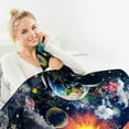 thumbnail image 3 of Paready Outer Space Blanket Soft Flannel Fleece Throw Blanket Cozy Solar System Blanket for Boys Adults Comfortable Galaxy Planets Theme Blanket for Sofa Living Room Travel Camping Couch (50"x60"), 3 of 8