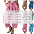 thumbnail image 3 of QIYAGBSA Women's Striped Pants Relaxed Wide Leg Drawstring Waist Summer Casual (Gold, 3XL), 3 of 5
