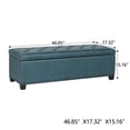 thumbnail image 5 of Homebeez Rectangle Faux Leather Storage Ottoman Bench Footrest Stool, Blue, 5 of 6