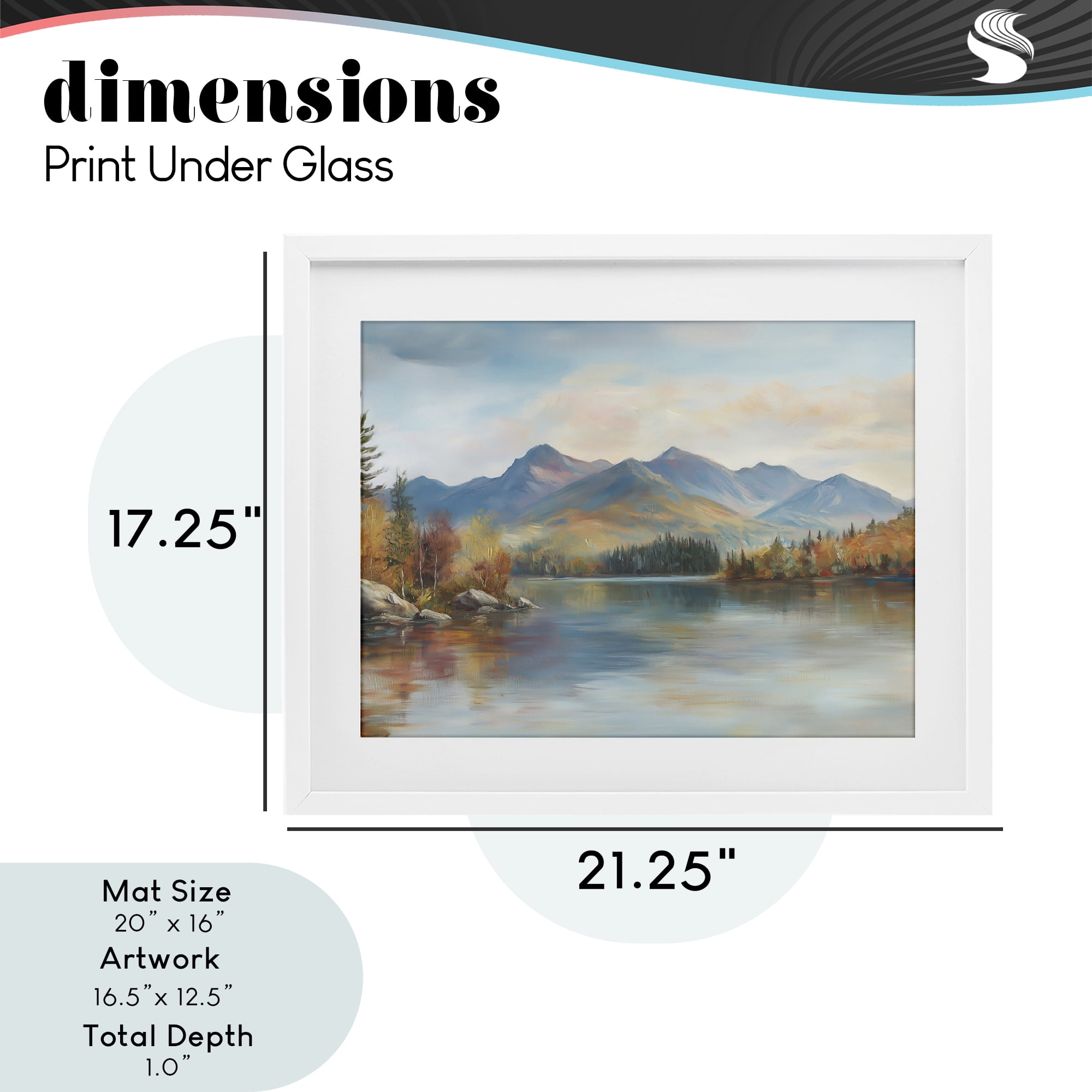 Stupell Industries Rustic Lake Landscape in Fall White Framed Print Under Glass, design by LSR Design Studio