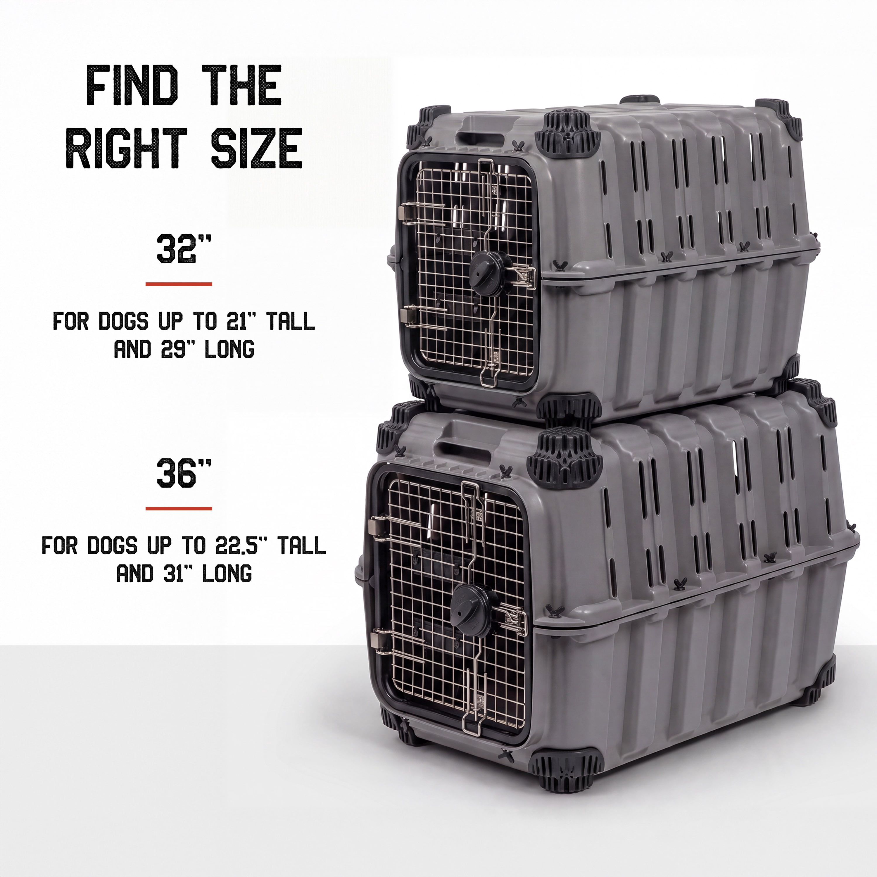 Mammoth Guardian Strong and Durable 32-inch Plastic Dog Kennel, Gray